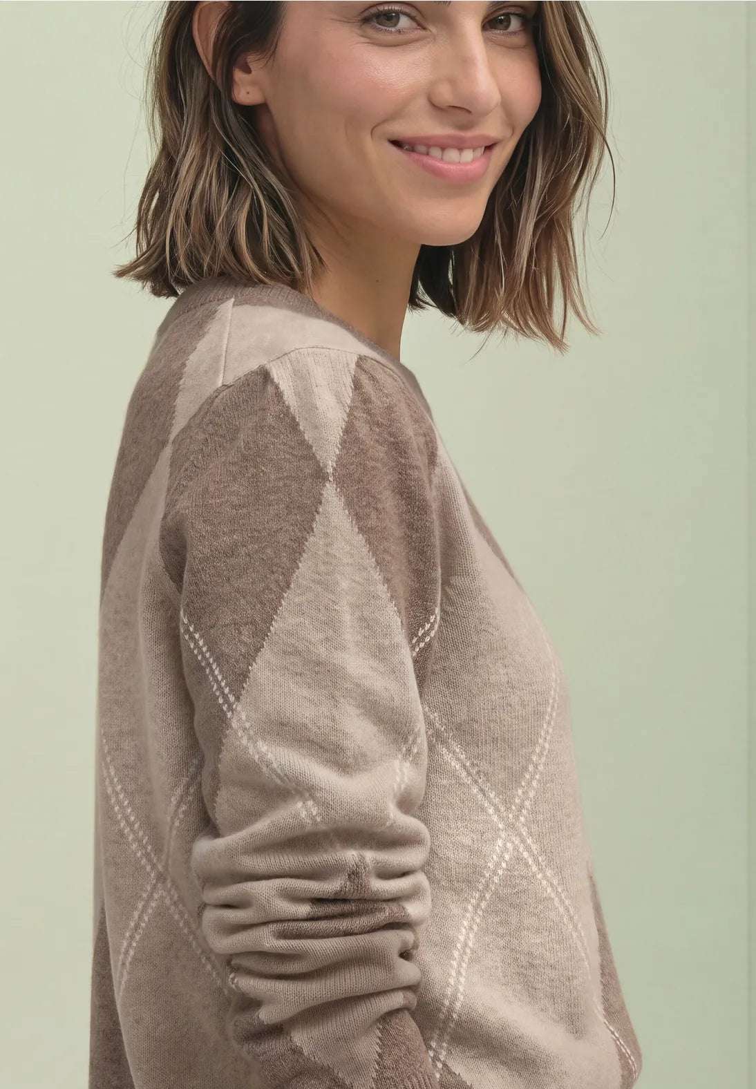 Street One Cosy Sweater meleret damestrik