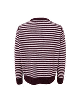Black Colour stribet cardigan i Plum med alpaka og merinould