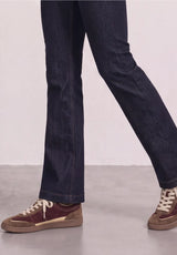 Mørkeblå Street One jeans med høj talje og bootcut