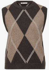 Street One argyle strikvest til dame 303971