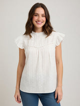 Feminin hvid sommerbluse fra VILA