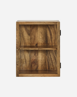 House Doctor HDMontre kasse til ophæng i naturligt mangotræ med hærdet glas, 2 hylder, 51×40×26 cm