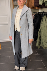 VILA Viclaudine Long Coat – Light Grey Melange
