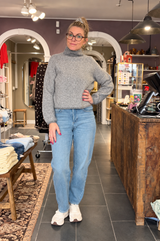 VILORY High Neck Knit Top – Strik med Høj Hals – Grå – VILA