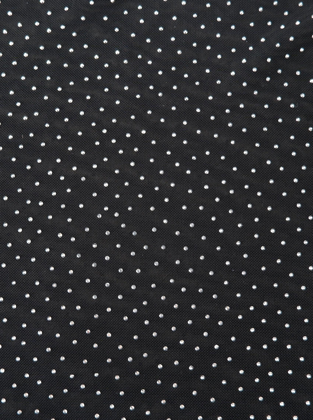 Black Colour sort transparent meshbluse med glitrende sten