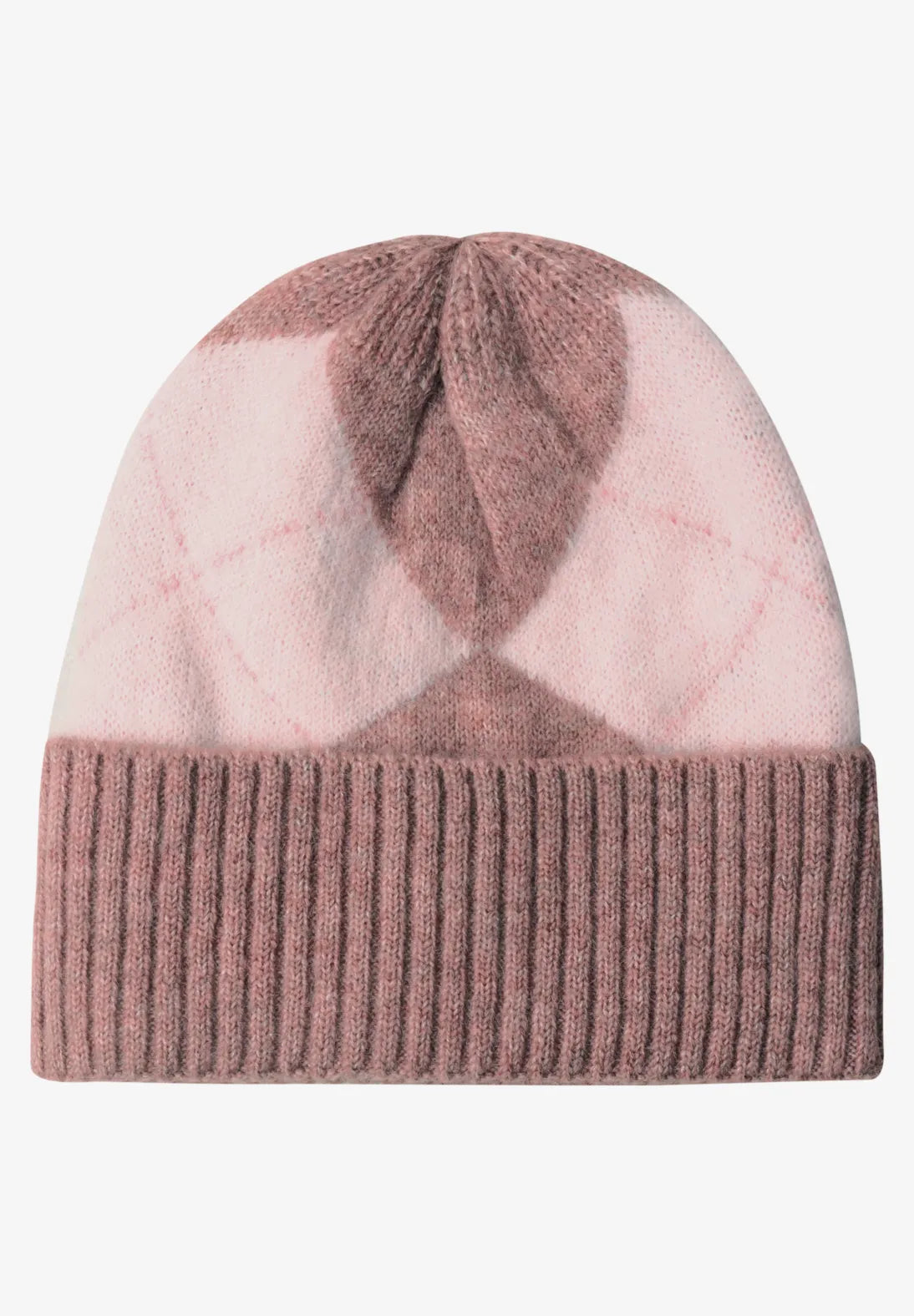 Beanie Argyle Knit fra Street One med ribstrikkede detaljer