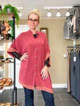 Diva Tunika Onesize – rød – 100% Genanvendt Silke – Cofur Denmark