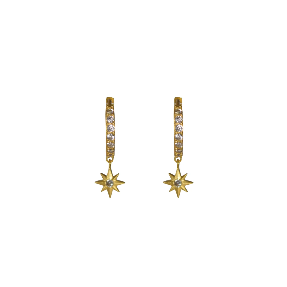 Zefina Denmark Liberty øreringe med CZ sten og stjerne