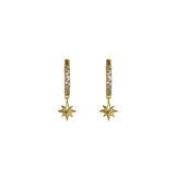 Zefina Denmark Liberty øreringe med CZ sten og stjerne