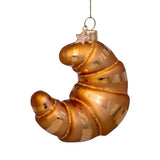 Vondels Ornament Croissant – mundblæst og håndmalet glaspynt i guld, H8 cm