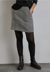 Street One - Maja Bouclé check nederdel - sort/hvid tern
