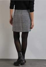 Street One - Maja Bouclé check nederdel - sort/hvid tern