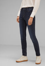Skinny jeggings i Rinse Indigo fra Street One – høj talje og stretch