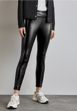 Street One - PU læderlook leggings - sort
