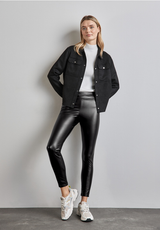 Street One - PU læderlook leggings - sort