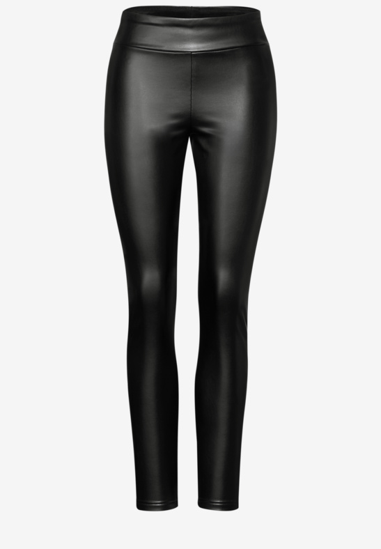 Street One - PU læderlook leggings - sort