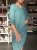 Safa Dress – Figursyet Hørkjole – Emerald Green – GR Nature