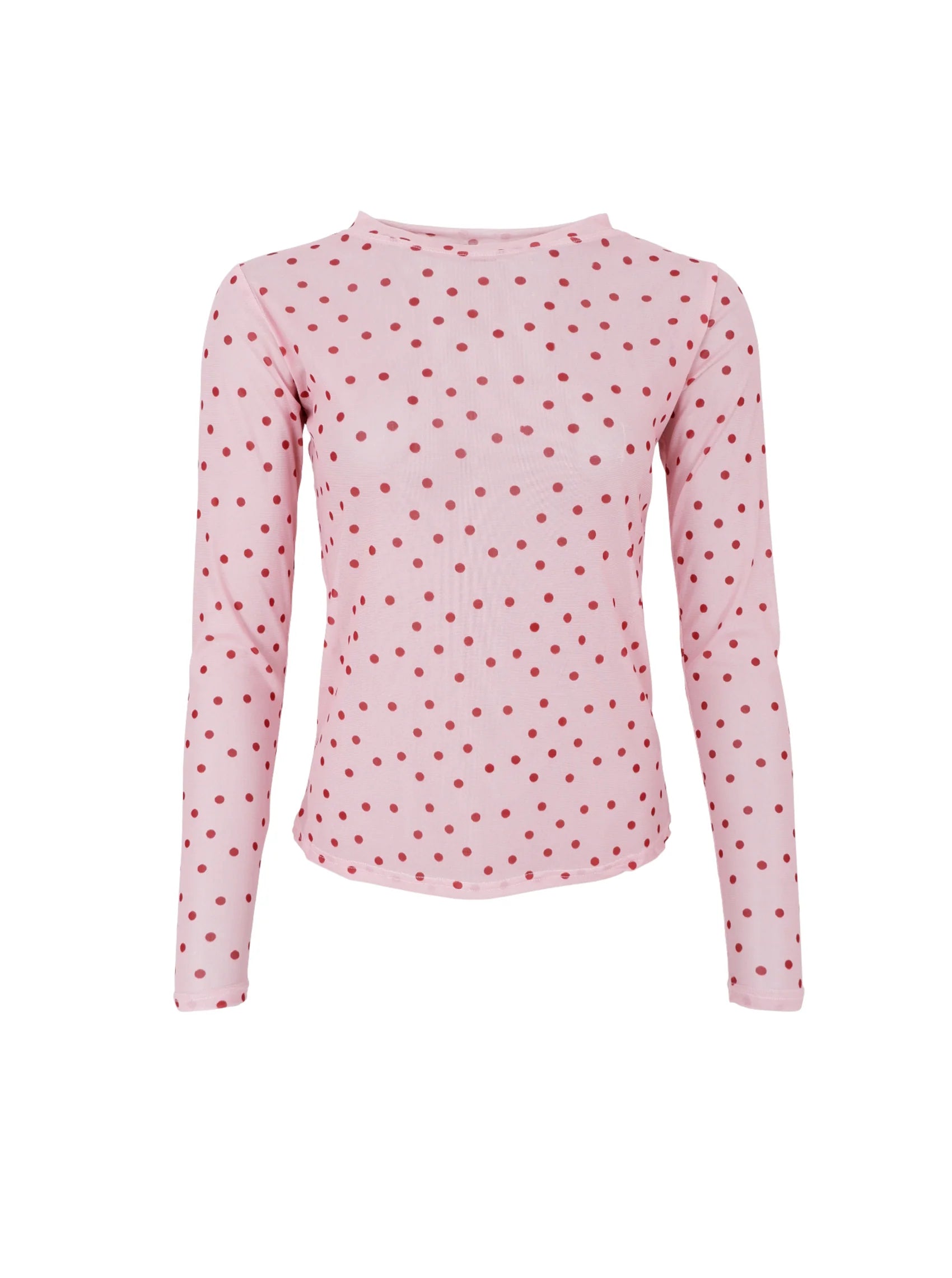 Black Colour Annie mesh bluse rose dot med lange ærmer dame