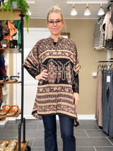 Diva Tunika Onesize – sort/rosa – 100% Genanvendt Silke – Cofur Denmark