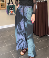 Cofur unika silkebukser S666 i lilla/grå tie-dye sari silke