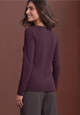 Street One New Lanea bluse i Berry Plum med bådudskæring
