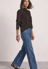 Feminine Sweater Black Coffee fra Street One