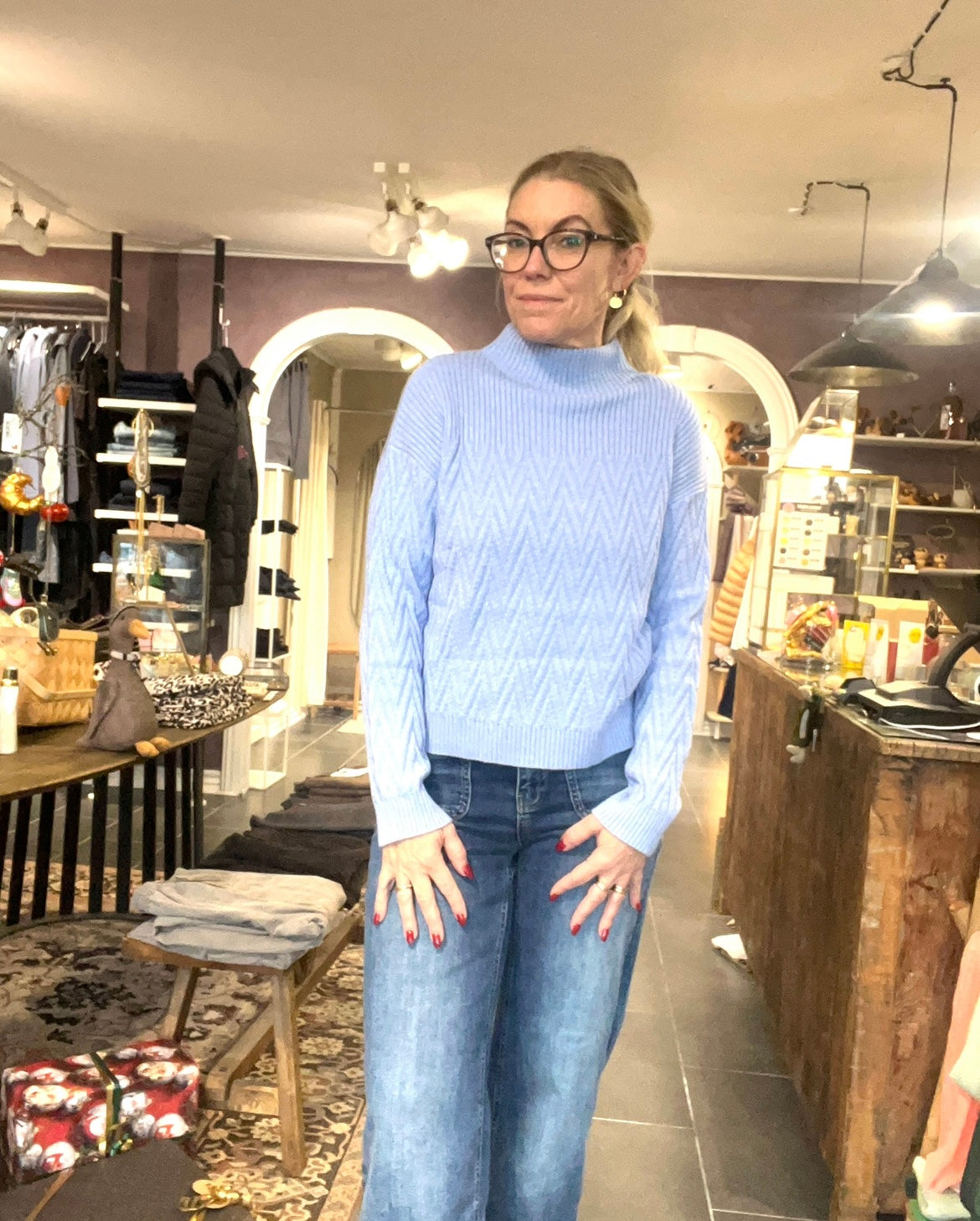 Street One – Wide Leg HW Mid Blue 379778 (Medium Blue)
