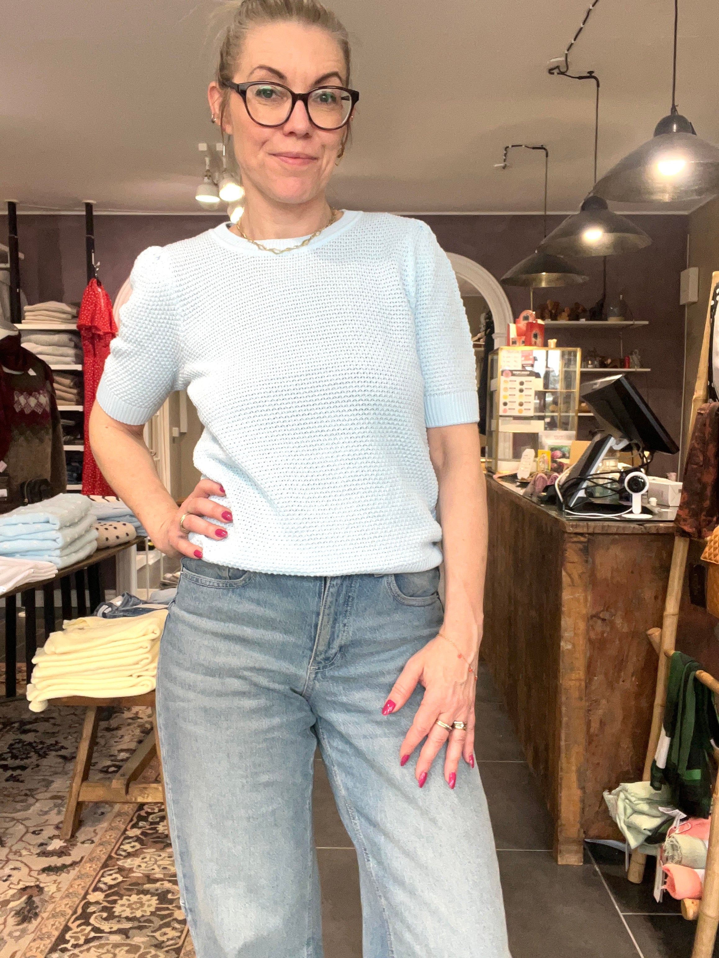 VILA VIDALO O-NECK S/S Knit Top 14084421 – Nantucket Breeze