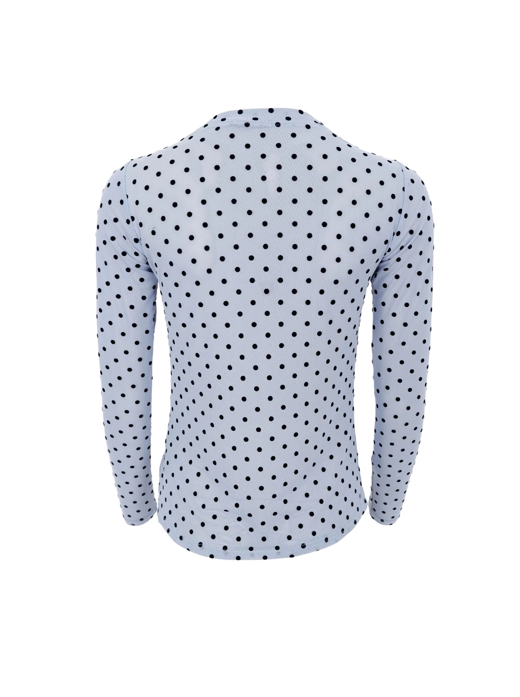 Black Colour Jennie mesh bluse jeans blue med prikker dame