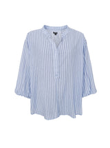 Black Colour Kendall bluse lyseblå stribet bluse med V-udskæring dame