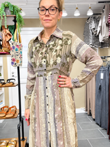 Cofur New Yorker Dress S18 lang silkekjole i lavendel og lys grøn