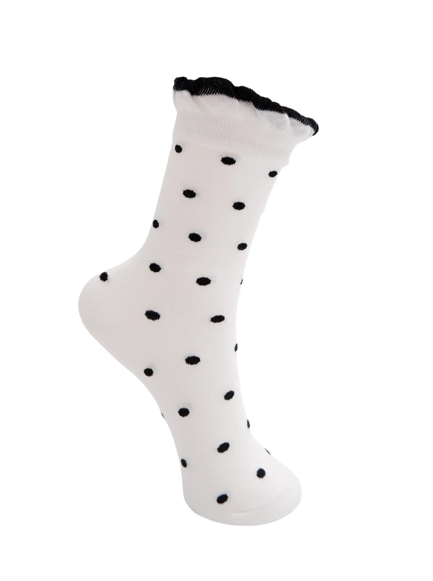 Lumina strømper fra Black Colour i white with dots