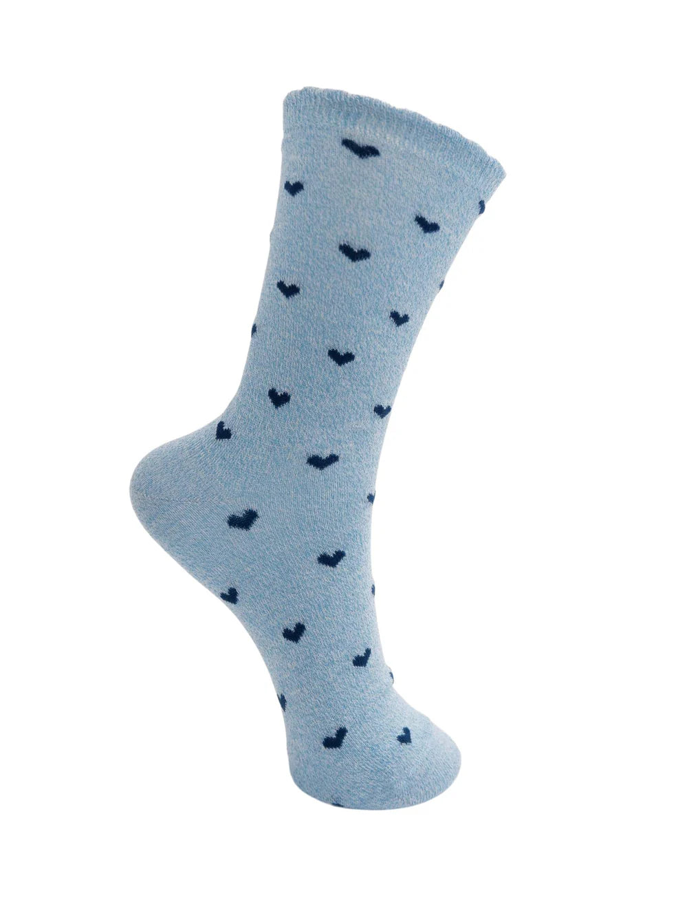 Dottie strømper med hjerter fra Black Colour i farven Sky Blue