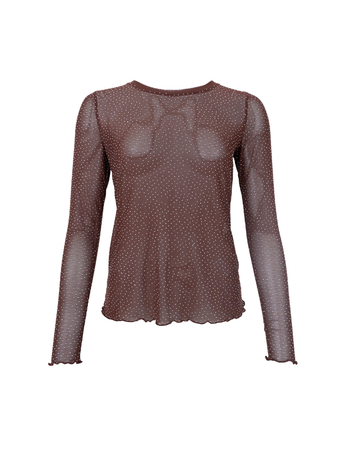 Black Colour Alexis Coffee meshbluse til lag på lag