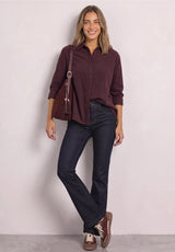 Dame bootcut jeans i Rinse Soft Washed fra Street One
