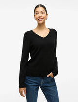 VILA VIRIL V-Neck 14042769 sort damestrik