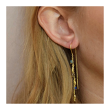 Zefina Denmark Lilly øreringe med blå og brune ægte sten