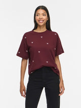 VIMONIE Bow O-Neck S/S T-Shirt Port Royale fra VILA