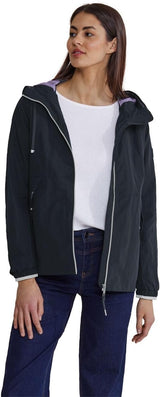 Street One Modern Windbreaker 201910 i Gravity Blue med hætte, refleksdetaljer og lukbare lommer