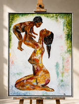 Original kunst Mama af Marie Bravo Morales malet med akryl på lærred
