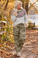 Black Colour Ally Barrel Pant 41144 – Camouflage