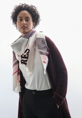 Street One - Check square scarf  w/ frotté letters