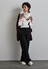Street One - Check square scarf  w/ frotté letters