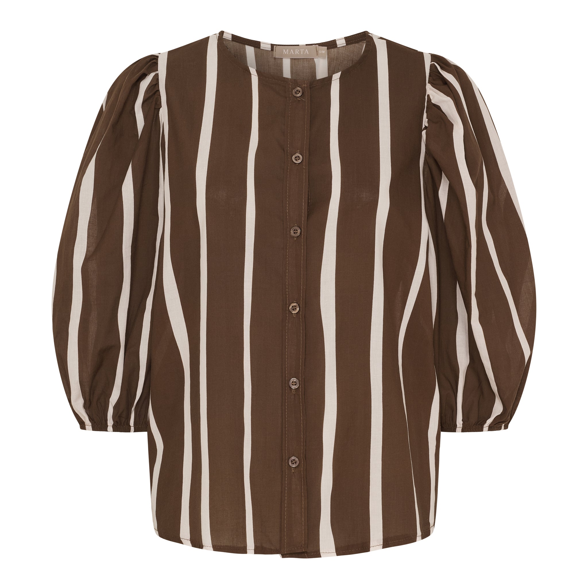 Marta du Château Evelina Shirt 58130M – Brown Stripe, front