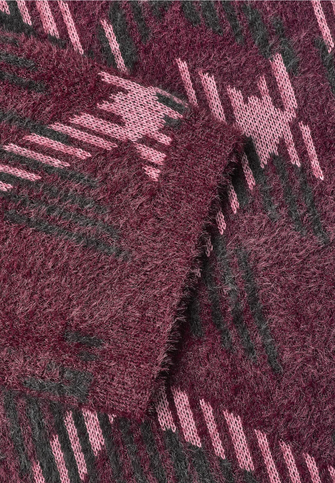 Street One 303960 blød fluffy strik i Rustic Rouge