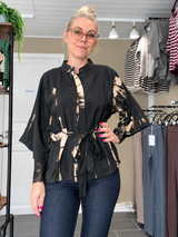 Cofur New Yorker Kimono S17 sort/beige i vintage sari-silke str. XS