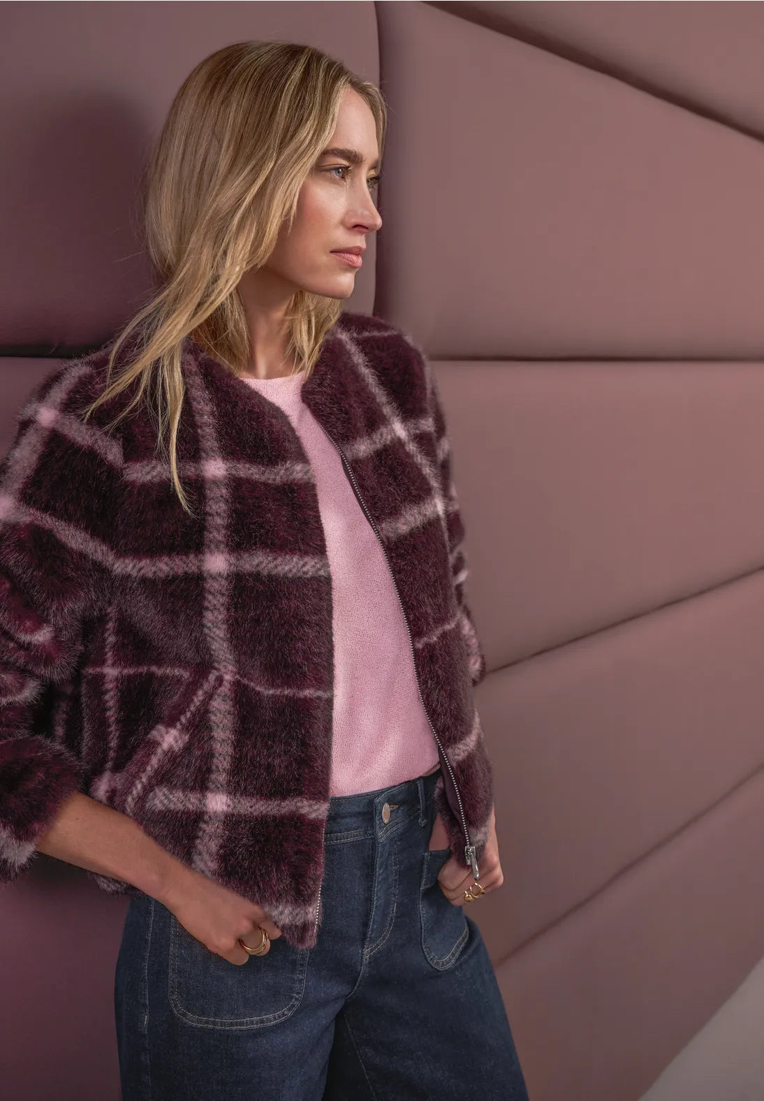 Street One Fake Fur Jakke 213107 Rustic Rouge