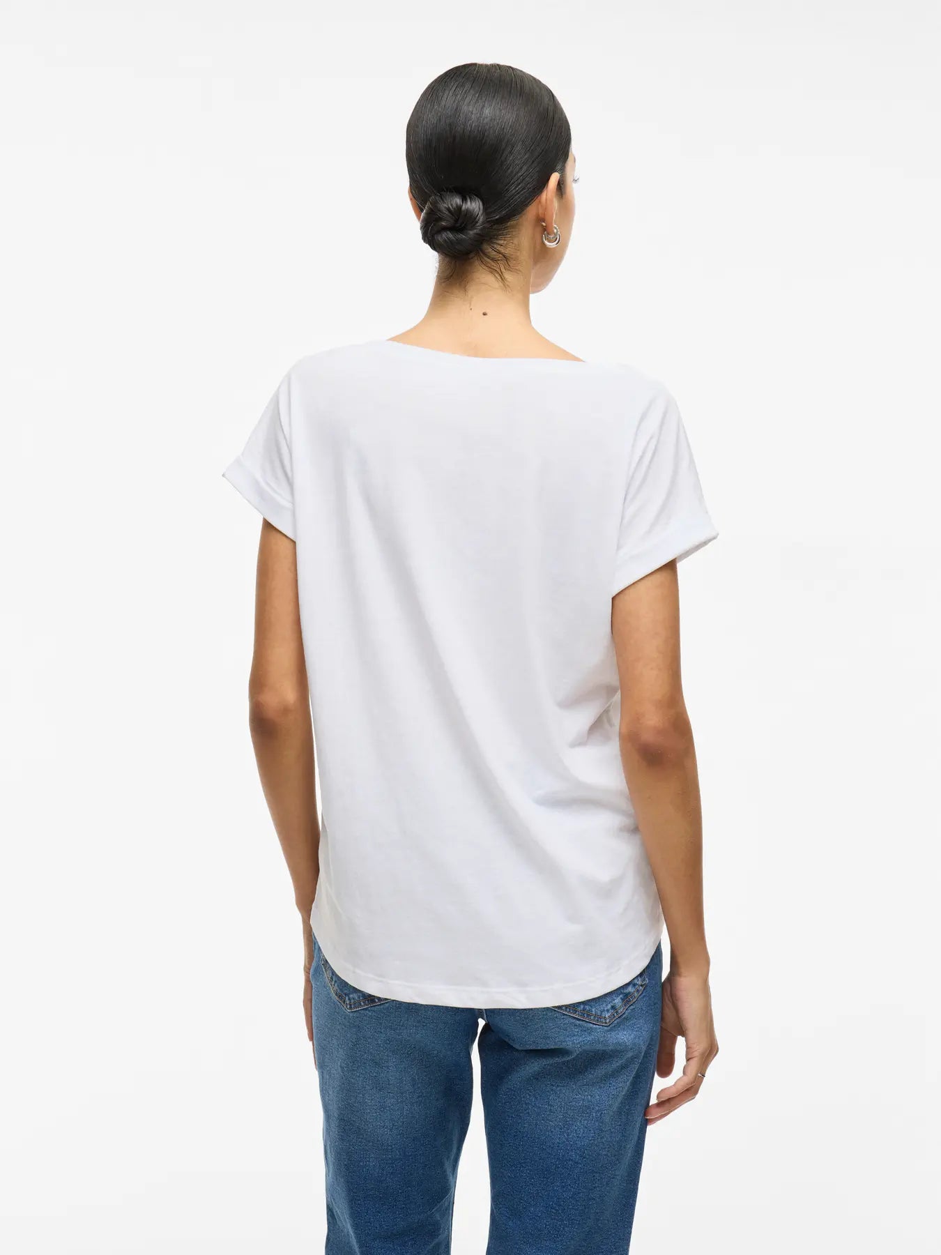 Kortærmet hvid T-shirt til hverdagsbrug fra VILA