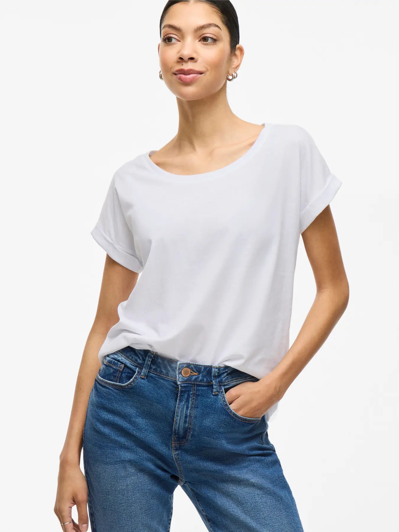 Hvid basic T-shirt til kvinder fra VILA