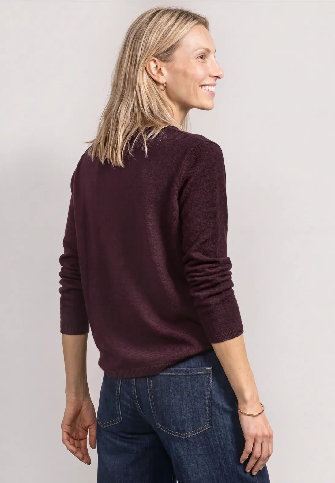 Street One Rolled Edge Sweater 303963 Rustic Rouge